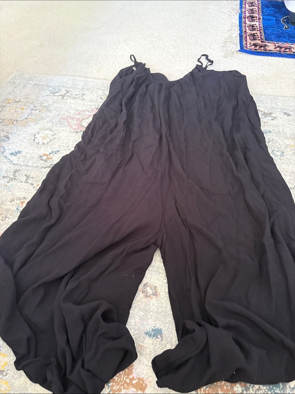 Millibon Black Wide-Leg Spaghetti Strap Jumpsuit